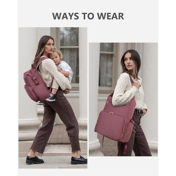 CEI-CEI Diaper Backpack Neoprene insulated pocket NEW (Dusty PInk) - Picture 3 of 10